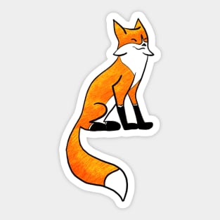 Cute, Smiling Fox without a background Sticker